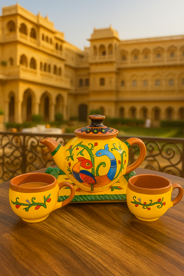 Terracotta yellow tea set