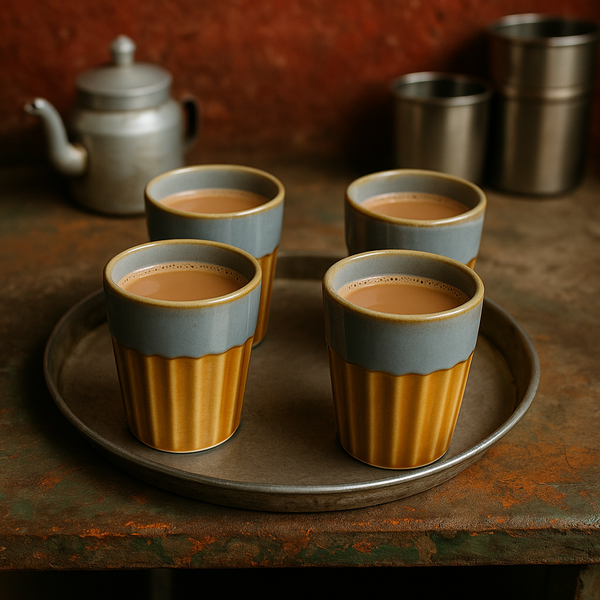 Cutting Tea Cups Set for 4